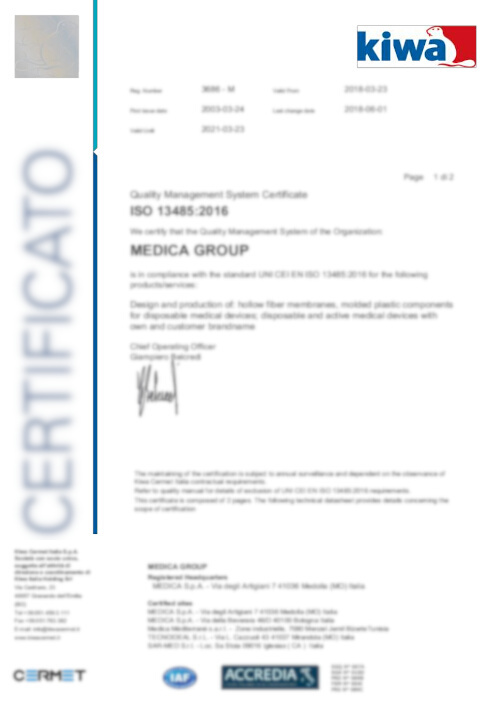 Certificazione ISO 13485:2016